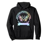 Interstitial Lung Disease betterfly ribbon awareness Tie Dye Pullover Hoodie