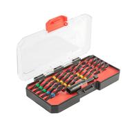 INTERTOOL Impact Bit Set for Impact Drivers with Compact Hard Case | 32pc Color-Coded Torx, Phillips, Slotted, & Square | S2 Steel Alloy Bits with Quick Change Magnetic Holder | VT08-3381