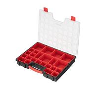 INTERTOOL Small Parts Organizer, 24 Removable Compartments, Portable Storage Carry Case, Protective Box Container with Secure Locks BX08-4033