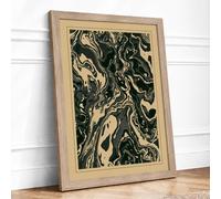 Intertwined Forms Expressionism Framed Wall Art Print A1 (84.1×59.4cm) Oak, Wall Decor for Living Room, Bedroom, Office & Home, Ready to Hang, Art Gift