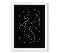 Intertwined Forms Minimalist Framed Wall Art Print A2 (59.4×42cm) White, Wall Decor for Living Room, Bedroom, Office & Home, Ready to Hang, Art Gift
