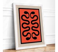 Intertwined Serpents Geometric Framed Wall Art Print A2 (59.4×42cm) White, Wall Decor for Living Room, Bedroom, Office & Home, Ready to Hang, Art Gift
