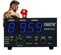 Interval Timer for Boxing, Gym Timer with LED Display, Adjustable Sound, Training Time and Cycle Times, Fitness Timer for MMA, Kickboxing, Muay Thai
