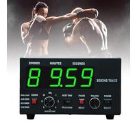 Interval Timer for Gym, Boxing Clock with Large LED Display and Adjustable Buzzer, Customizable Workout & Rest Periods for Training