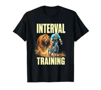 Interval Training Bear Chasing Cyclist Funny Bike T-Shirt