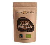 InterVanilla Fairtrade Organic Vanilla pods, 10 Beans Measuring 13 to 15 cm. High Vanilla Content of 2% Fair Trade. Also Suitable for extracts