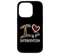 Intervention Teacher Education Educator Heart Plaid Leopard Case for iPhone 14 Pro