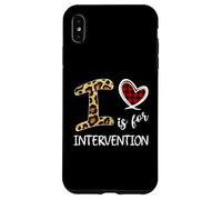 Intervention Teacher Education Educator Heart Plaid Leopard Case for iPhone XS Max