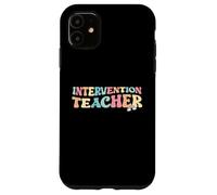 Intervention Teacher Education Retro Groovy Pastel Classroom Case for iPhone 11