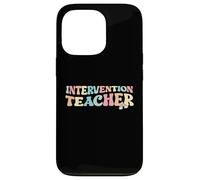 Intervention Teacher Education Retro Groovy Pastel Classroom Case for iPhone 13 Pro