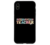 Intervention Teacher Education Retro Groovy Pastel Classroom Case for iPhone XS Max