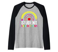 Intervention Teacher Educator Student Support Team Rainbow Raglan Baseball Tee