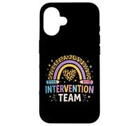 Intervention Team Rainbow Leopard Print Back to School Case for iPhone 16