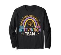 Intervention Team Rainbow Leopard Print Back to School Long Sleeve T-Shirt