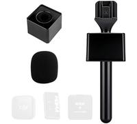 Interview Handle for DJI Mic With Pop Filter, Handheld Stand Holder for DJI Mic 1/2, RODE Wireless GO Interview Rig, Stable Grip for On-Camera, Vlogging, Podcast Interviews