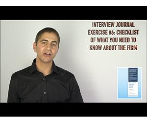 Interview Journal Exercise #6: Checklist of What You Need to Know About the Firm