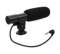 Interview Microphone for Camera and Phone, Hot Shoe Mounted Black ABS | Wide Frequency Response, Stereo High Sensitivity Pickup, 90 or 120 Degree Angle for Single or Multiple Voices