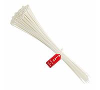 intervisio Heavy-Duty 530mm x 4.8mm Cable Zip Ties Long, Durable Professional Resistant 530 mm Wrap Nylon Large Cord for Cables Management, Indoor, Outdoor, White, Natural, 100 Pieces