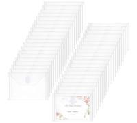 INTERWARM 100 Pack Plastic Clear Envelopes, 11.5x16.5cm Envelopes Hook Loop Closure Receipt Storage Holder Reusable Small Plastic File Organizer Holder for Stencil Stamp Crafts