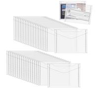 INTERWARM 120 Pack Plastic Clear Envelopes, 10.2x15.3cm Stamp and Die Storage Pockets Reusable Small Plastic Envelopes Coupon Receipt Storage Holder File Organizer Holder for DIY Scrapbooking