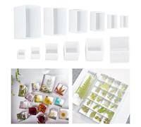 INTERWARM 12Pcs Resin Molds Silicone Kit, 12 Sizes Cube Rectangle Resin Casting Moulds Art Display Moulds for Soap Candles Specimen Dried Flower Bookends Specimens DIY Handicrafts