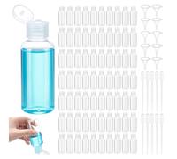 INTERWARM 150 Pcs 60ml Travel Bottles, Clear Plastic Empty Bottles with Flip Cap Plastic Bottle with Lids for Toiletries Lotions Shampoo Creams Dispensing with 20 Funnels and 20 Dropper(Clear)