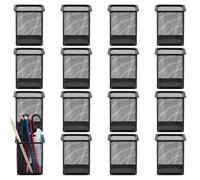 INTERWARM 16 Pack Square Black Pen Holder, Metal Mesh Pencil Cups Bulk Pencil Holder Organizer Mesh Pen Holder for Desk Office Supplies School Classroom Desktop Accessories Makeup Brush