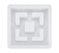 INTERWARM 1Pcs Concrete Wall Block Mold, Plastic Concrete Form Breeze Brick Mold Double Square Design Brick Mold for Architecture Landscape Beautification Road Engineering, White