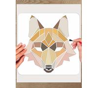 INTERWARM 1Pcs Fox Head Stencils for Painting, 30x30cm Geometric Animal Plastic Stencils Crafts Drawing Templates for Painting on Wood Wall Door Canvas Fabric Rock Sign Home Decor