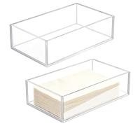 INTERWARM 2 Pcs Acrylic Napkin Holder Tray,8.9x5.32x2.52inch/22.6x13.5x6.4cm Hand Towel Tray,8mm Thick Guest Paper Towel Holder for Bathroom, Restaurant, Office, Commercial, Kitchen, Party