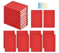 INTERWARM 20 Pack Small Notebooks, 3.7x5.6 Inch Journal Notepad for Writing Hardcover College Ruled Lined Journals Pocket Small Notebooks Bulk with Elastic Band for Work Office Supplies, Red