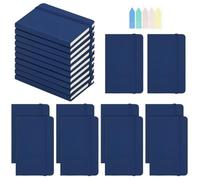 INTERWARM 20 Pack Small Notebooks, Pocket Notebook Journals with 100Pcs Sticky Notes A6 Pocket Journals Mini Notebooks with Hardcover for Office School Supplies, 3.7 x 5.6 Inch, Marine Blue