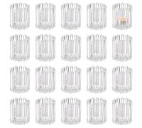 INTERWARM 20 Pcs Glass Clear Votive Candle Holder, Clear Votive Candle Holders,Tea Lights Candle Holders for Table Centerpiece, Christmas, Holiday Decor