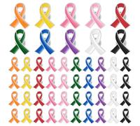 INTERWARM 200Pcs Cancer Awareness Lapel Pins Bulk, Hope Ribbon Cancer Badge Multi-Colored Ribbon Enamel Pins for Charity Recognition Public Event Hats Backpacks Clothing Gifts, 10 Colors