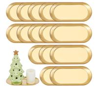INTERWARM 20Pcs Gold Serving Trays, Stainless Steel Oval Trinket Platters