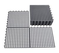 INTERWARM 24 Pack Non Slip Shower Floor Mat, 31x31cm Soft PVC Non Slip Shower Floor Mat Drainage Interlocking Floor Tiles for Drain Pool Patio Balcony Kennel Poultry Floor Grid, Gray