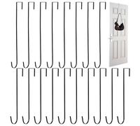 INTERWARM 32 Pcs Easter Wreath Decoration Hook,2 Size Wreath Hangers for Over The Door Single Hook forx Hanging Clothes Towels Coats,Carbon Steel Door Frame Hangers Each Size/16Pcs，Black