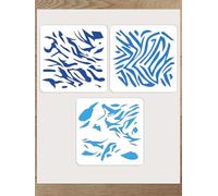 INTERWARM 3Pcs Camo Painting Stencil, 11.8x11.8inch Strip Camouflage Plastic Reusable Stencil Crafts Drawing Templates for Painting on Wood Wall Door Canvas Fabric Rock Sign Home Decor