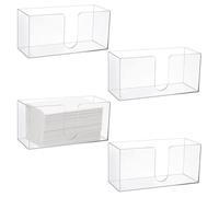INTERWARM 4 Pcs Acrylic Napkin Holder, Countertop Paper Towel Dispenser | Clear Tissue Storage Organizer, Countertop Z-fold C-fold Trifold Napkin Dispenser for Bathroom Kitchen Restaurant Hotel Bar