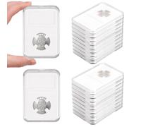 INTERWARM 40 Pack 38mm Coin Slab Display Holder, Silver Dollar Coin Holders Clear Acrylic Storage Case for Morgan Peace IKE Silver Liberty Barber Standing Liberty and Washington Quarters
