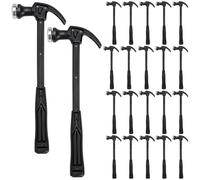 INTERWARM 40Pcs Small Household Hammer, 7.3 Inch Mini Plastic Claw Hammer Small Household Tool Black Mini Mallet with Claw for Craft DIY Woodworking Nail Puncher Emergency Escape