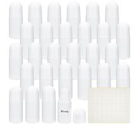 INTERWARM 50 Pcs 50ml Roll-on Bottles,Plastic Roller Ball Bottles,Reusable Leak-Proof Empty Refillable Bottle for DIY Deodorants Massage Essential Oils Fragrances Perfume(White)