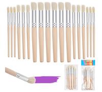 INTERWARM 72Pcs Wood Paint Template Brush, Wooden Handle Painting Brush Natural Bristle Brushes Stencil Brushes Set for Acrylic Oil Watercolor Art Painting Easter Card Making Supplies, 6 Sizes