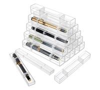 INTERWARM 80 Pack Clear Pen Gift Box, Single Clear Plastic Pen Case Container Transparent Pencil Display Boxes Display Storage Boxes for Office Business Supply Souvenir Present Packaging