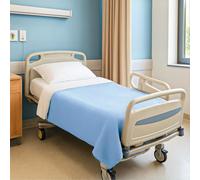Interweave Healthcare Blue Hospital Thermal Throw Blanket, No Fluff Transfer, Flame Retardant & Comfortable, Lightweight Yet Warm