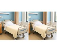 Interweave Healthcare Lightweight Thermal Blanket, Comfortable Hospital Throw, 100% Polyester, Cream (Pack of 2)