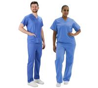 Interweave Healthcare Scrub Set Medical Uniform Unisex Reversible Scrubs Top & Trousers with Pockets in 8 Colours (as8, Alpha, m, Regular, Regular, Mid Blue)