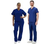 Interweave Healthcare Scrub Set Medical Uniform Unisex Reversible Scrubs Top & Trousers with Pockets in 8 Colours (as8, Alpha, l, Regular, Regular, Cobalt Blue)