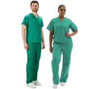 Interweave Healthcare Scrub Set Medical Uniform Unisex Reversible Scrubs Top & Trousers with Pockets in 8 Colours (as8, Alpha, m, Regular, Regular, Mid Green)
