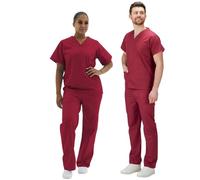Interweave Healthcare Scrub Set Medical Uniform Unisex Reversible Scrubs Top & Trousers with Pockets in 8 Colours (as8, Alpha, x_s, Regular, Regular, Raspberry)